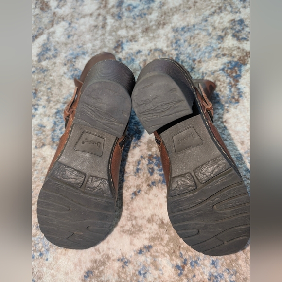 BOC Josephine Leather Buckle Strap Chunky Heel Boots Brown Size 8 - Picture 5 of 6